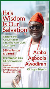 Chief Àràbà Awodiran Agboola in traditional protocol